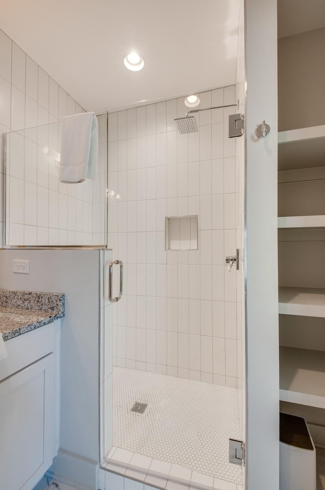 1122 Harmony Way, Nashville, TN 37207 - full bathroom with vanity, recessed lighting, and a shower stall