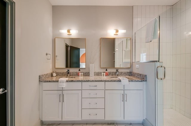 1122 Harmony Way, Nashville, TN 37207 - full bathroom with double vanity, a sink, and a shower stall