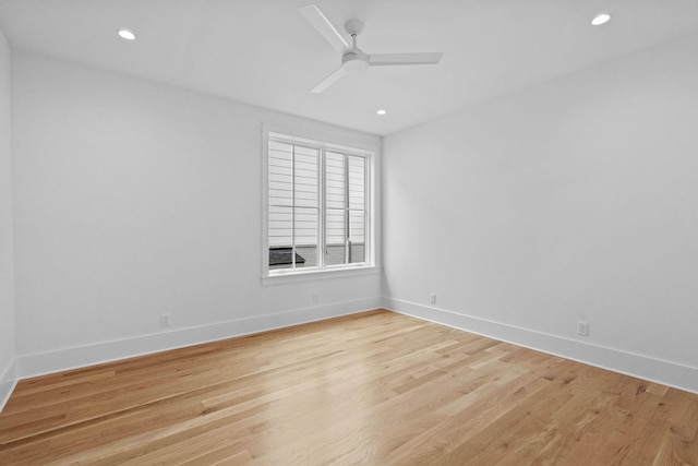 3411 Richards St, Nashville, TN 37215 - empty room with a ceiling fan, baseboards, light wood-style floors, and recessed lighting