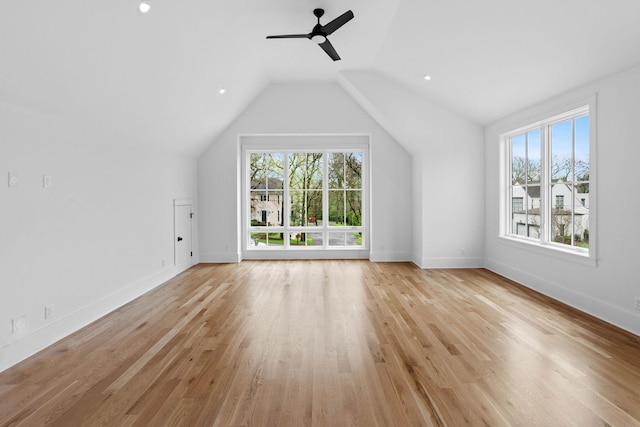 3411 Richards St, Nashville, TN 37215 - interior space featuring light wood finished floors, a wealth of natural light, vaulted ceiling, and a ceiling fan