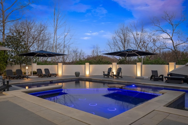 720 Valhalla Ln, Brentwood, TN 37027 - view of swimming pool with a patio, a fenced in pool, fence, and an in ground hot tub