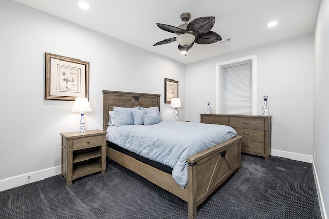 720 Valhalla Ln, Brentwood, TN 37027 - bedroom with recessed lighting, baseboards, and dark carpet