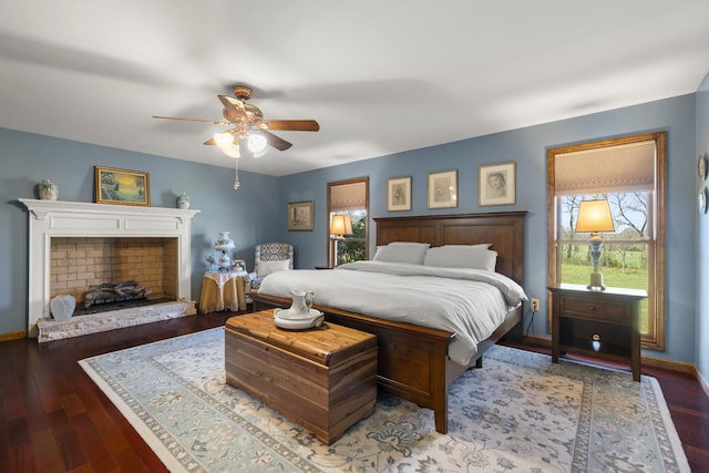 1737 Bratton Ln, Williamsport, TN 38487 - bedroom featuring wood finished floors, a ceiling fan, and baseboards