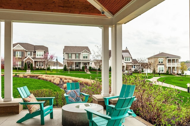 view of patio featuring a residential view