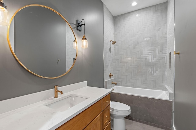 807 32nd Ave N Unit A, Nashville, TN 37209 - full bathroom featuring toilet, tiled shower / bath, and vanity