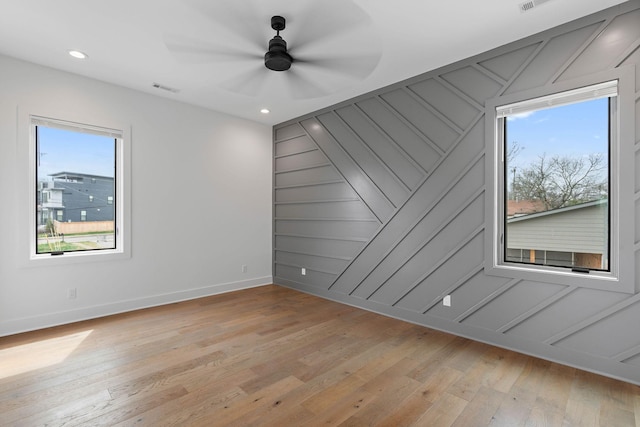 807 32nd Ave N Unit A, Nashville, TN 37209 - unfurnished room featuring ceiling fan, baseboards, light wood finished floors, and visible vents