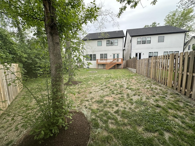 1412 Woodmont Blvd, Nashville, TN 37215 - view of yard with a deck, stairs, and a fenced backyard