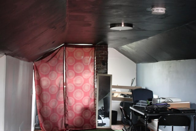 office featuring vaulted ceiling
