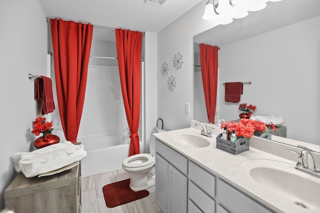 3652 Stormy Ln, Rockvale, TN 37153 - bathroom with double vanity, visible vents, toilet, and a sink