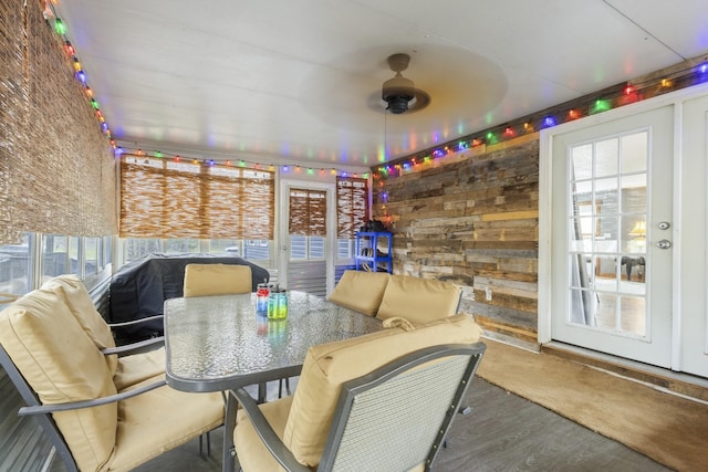 interior space with outdoor dining space