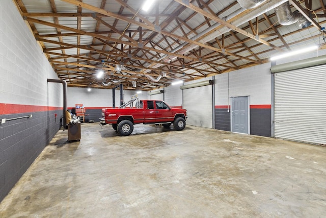 garage featuring metal wall