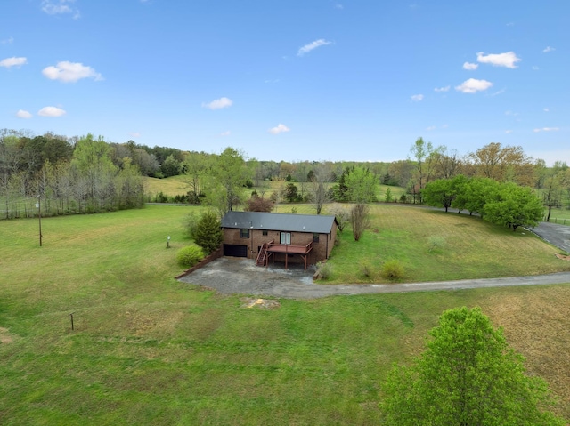 aerial view with a rural view