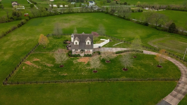bird's eye view with a rural view