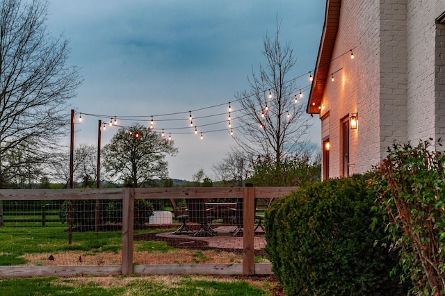view of yard featuring fence