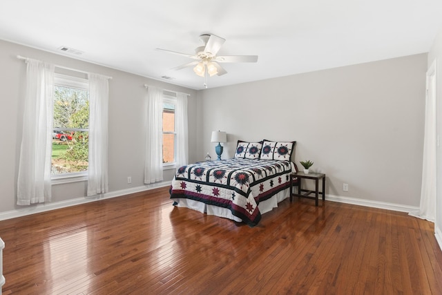 812 Deer Foot Ct, Nashville, TN 37221 - bedroom featuring baseboards, ceiling fan, visible vents, and wood-type flooring