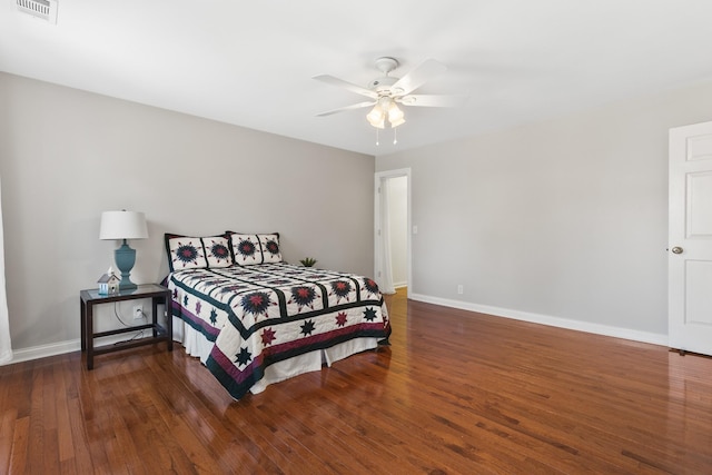812 Deer Foot Ct, Nashville, TN 37221 - bedroom with wood-type flooring, baseboards, ceiling fan, and visible vents