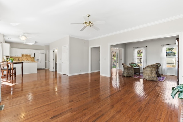 812 Deer Foot Ct, Nashville, TN 37221 - living area featuring hardwood / wood-style flooring, baseboards, and ceiling fan