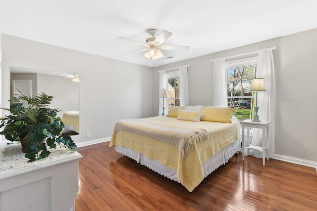 812 Deer Foot Ct, Nashville, TN 37221 - bedroom featuring baseboards, hardwood / wood-style flooring, and a ceiling fan