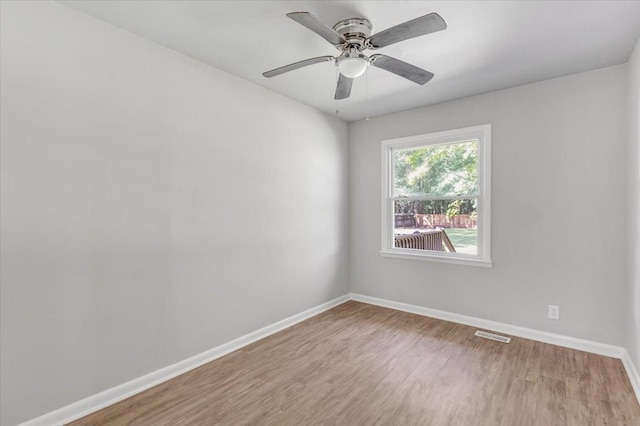 1309 Ovoca Rd, Tullahoma, TN 37388 - empty room with baseboards, wood finished floors, and ceiling fan