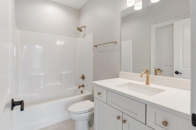 3180 Long Branch Cir, Franklin, TN 37064 - full bathroom with tub / shower combination, toilet, tile patterned flooring, and vanity