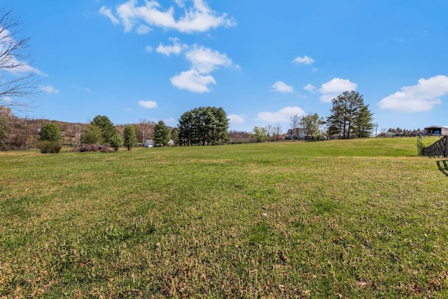 view of yard with a rural view
