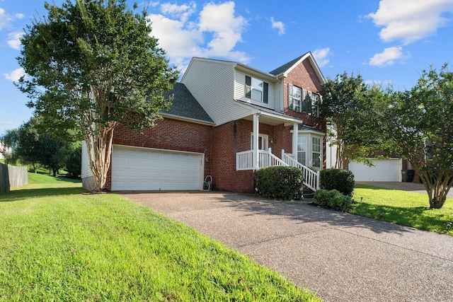 4009 Wellington Ct, Old Hickory, TN 37138 - traditional-style house featuring brick siding, asphalt driveway, a front yard, and a garage