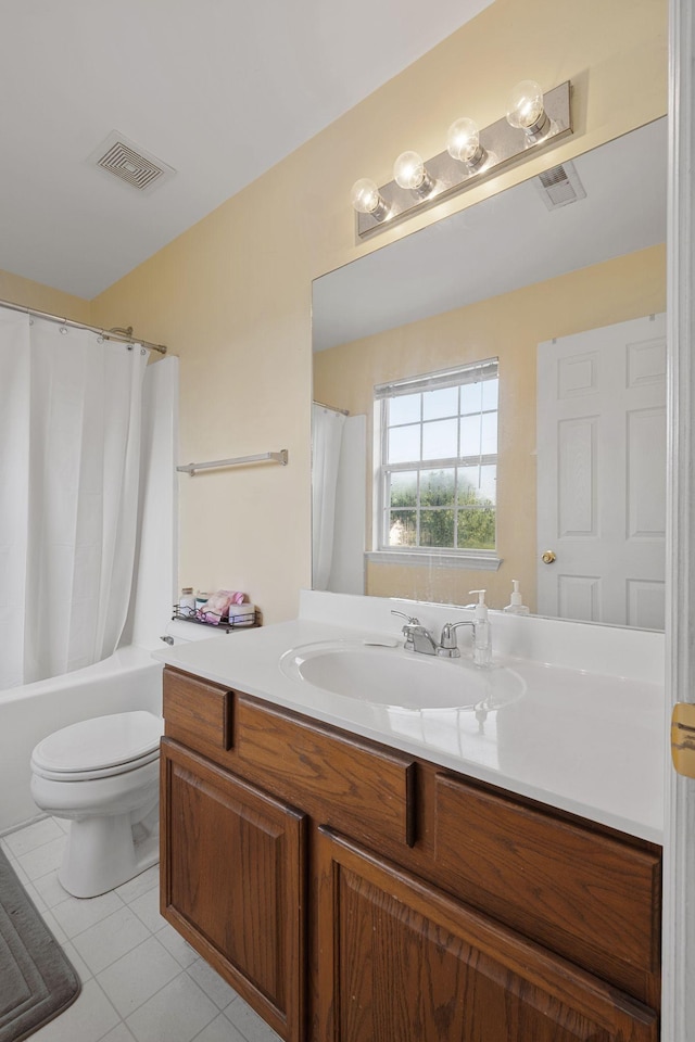 4009 Wellington Ct, Old Hickory, TN 37138 - bathroom featuring vanity, tile patterned flooring, and shower / bath combination with curtain