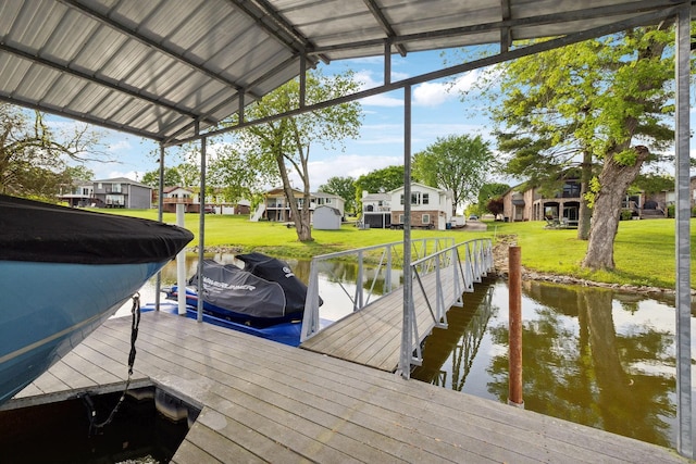 1048 Edgewater Cir, Gallatin, TN 37066 - dock area with a residential view, a lawn, a water view, and boat lift