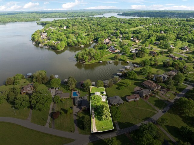 1048 Edgewater Cir, Gallatin, TN 37066 - aerial view featuring a forest view and a water view