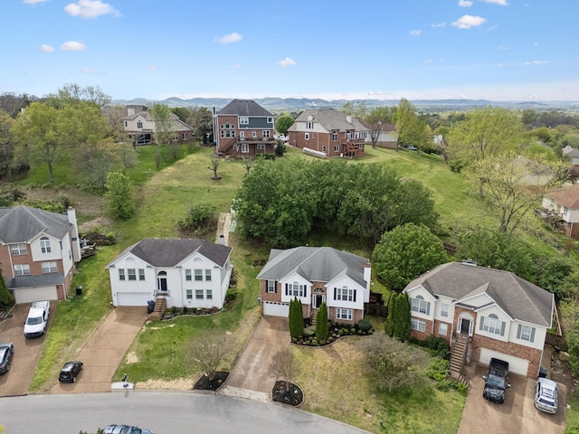 bird's eye view with a residential view