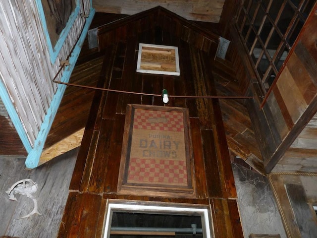 view of unfinished attic
