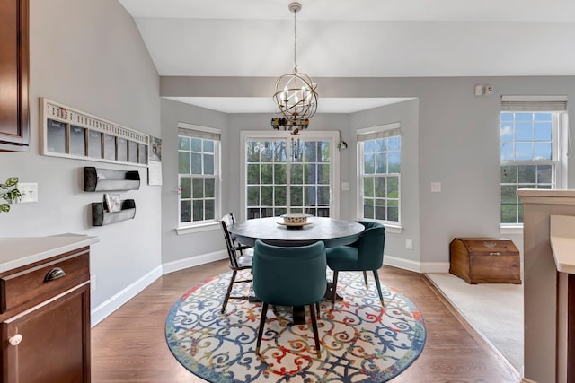 6029 Christmas Dr, Nolensville, TN 37135 - dining room with baseboards, plenty of natural light, an inviting chandelier, and wood finished floors