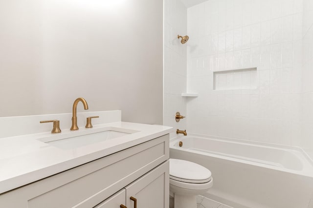 3106B Wellington Ave, Nashville, TN 37212 - bathroom featuring toilet, shower / tub combination, and vanity