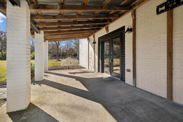 view of patio with french doors