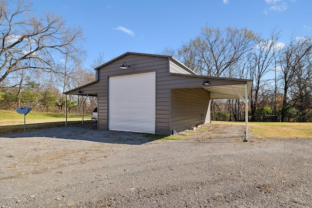 exterior space with an outbuilding
