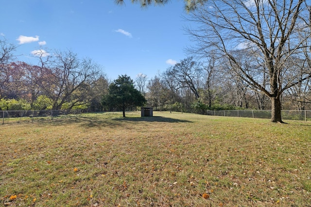 view of yard featuring fence