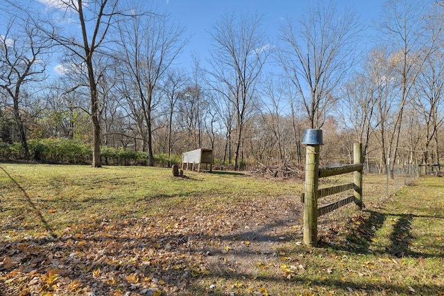 view of yard with fence