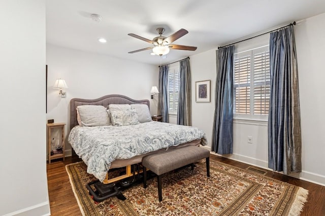 210 Cherokee Rd, Nashville, TN 37205 - bedroom featuring wood finished floors, ceiling fan, and baseboards