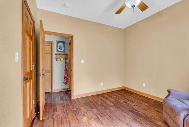 700 Falls Rd, Monterey, TN 38574 - interior space featuring ceiling fan, baseboards, and dark wood finished floors
