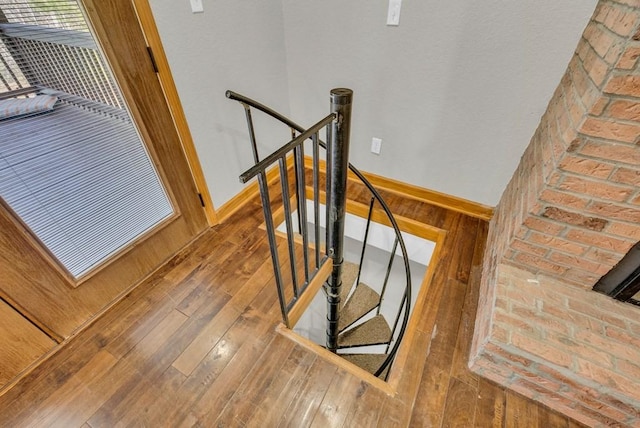 700 Falls Rd, Monterey, TN 38574 - stairway featuring baseboards and hardwood / wood-style flooring