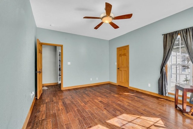 700 Falls Rd, Monterey, TN 38574 - spare room featuring baseboards, wood finished floors, and ceiling fan