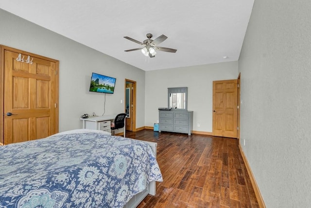 700 Falls Rd, Monterey, TN 38574 - bedroom featuring wood finished floors, ceiling fan, and baseboards
