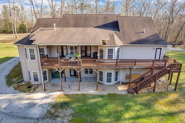 700 Falls Rd, Monterey, TN 38574 - back of house featuring a patio, a yard, a deck, and roof with shingles