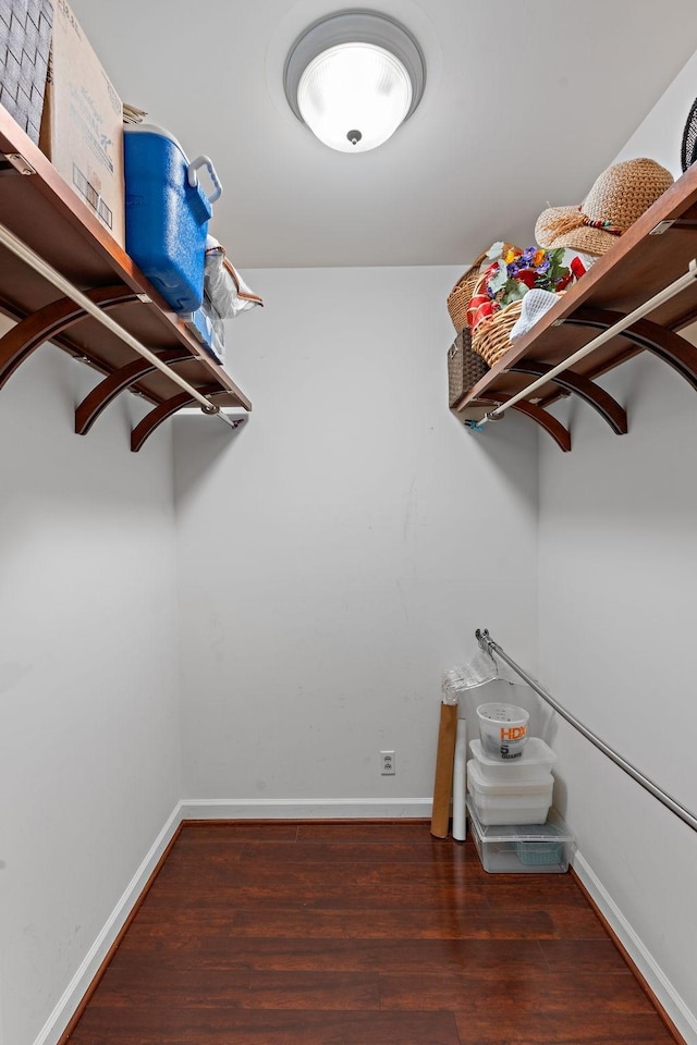 spacious closet with wood finished floors