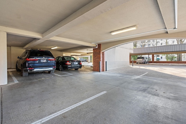 view of parking garage