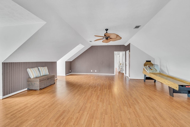 2712 Long Hollow Pike, Hendersonville, TN 37075 - additional living space with visible vents, ceiling fan, vaulted ceiling, and wood finished floors