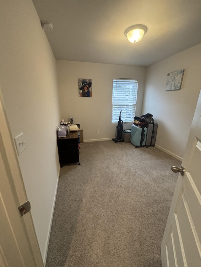 miscellaneous room with carpet floors and baseboards