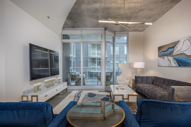 600 12th Ave S Unit 521, Nashville, TN 37203 - living room featuring expansive windows and visible vents