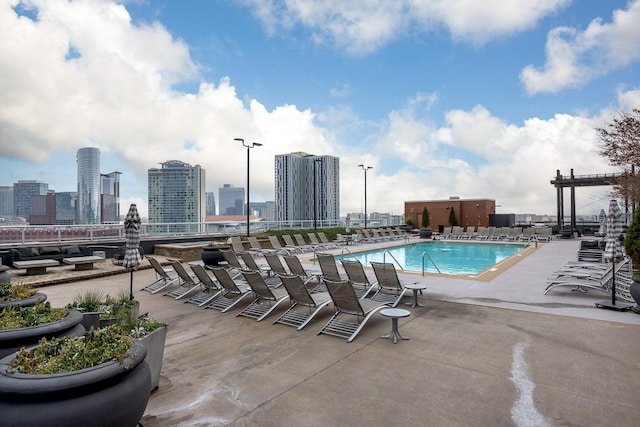 600 12th Ave S Unit 521, Nashville, TN 37203 - pool featuring a patio and a view of city