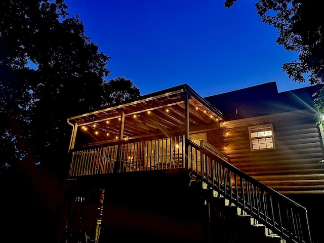 1047 Fort Hl, Portland, TN 37148 - deck at night with stairs